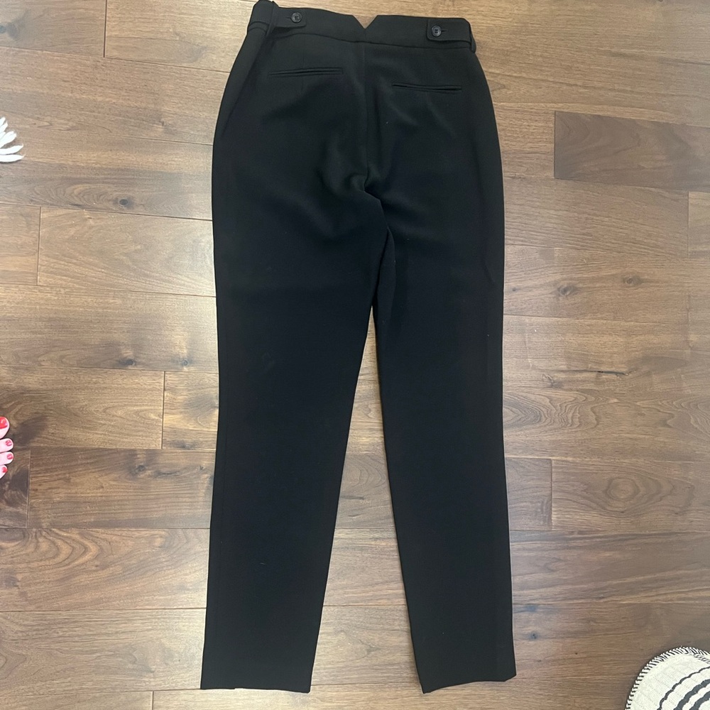 BCBGMaxAzria Classic Black Straight Leg Pants with slit at ankle